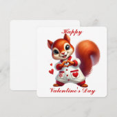 Remerciements Carte de la Saint-Valentin - Écureuil Mignon (Devant / Derrière)