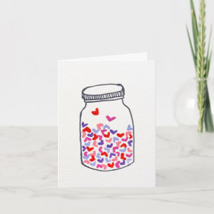 Remerciements Carte de la Saint-Valentin Jar of Hearts
