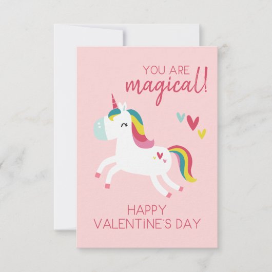Remerciements Carte de la Saint-Valentin licorne (Devant)