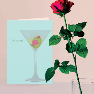 Remerciements Carte de la Saint-Valentin Olive et Martini