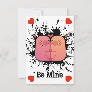 Remerciements Carte de la Saint-Valentin pour cochons de la Sain