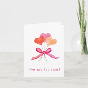 Remerciements Carte de la Saint-Valentin Trop Sucrée