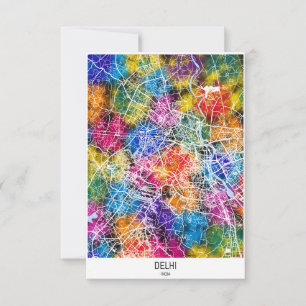 Remerciements Carte de la ville de Delhi Inde