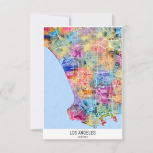 Remerciements Carte de la ville de Los Angeles California