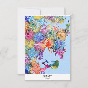 Remerciements Carte de la ville de Sydney Australie
