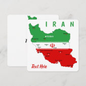 Remerciements Carte de l'Iran avec drapeau et emblème (Devant / Derrière)
