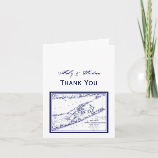 Remerciements Carte de Long Island The Hamptons (Devant)