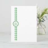 Remerciements Carte de marguerite d'impression de bloc vert (Debout devant)