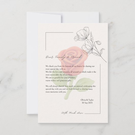 Remerciements Carte de mariage (Devant)