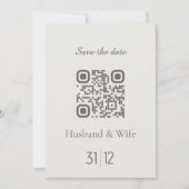 Remerciements Carte de mariage avec QR code pour annoncer la dat (Devant)
