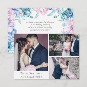 Remerciements Carte de mariage florale aquarelle 3