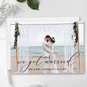 Remerciements Carte de Mariage Photo Calligraphiée Nous Nous Som
