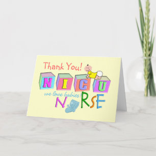 Remerciements Carte de "Merci" d'infirmière de NICU