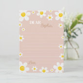 Remerciements Carte de message Boho Daisy Bloom Time Capsule Not (Debout devant)