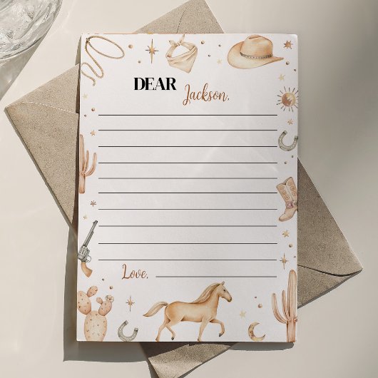 Remerciements Carte de message Boho First Rodeo Time Capsule