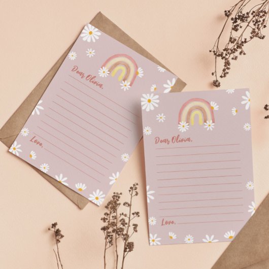 Remerciements Carte de message Boho Rainbow Daisy Time Capsule N