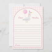 Remerciements Carte de message de la Capsule de temps d'oie rose (Devant)