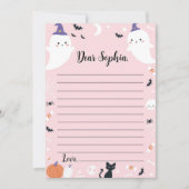 Remerciements Carte de message de la Capsule de temps Fille rose (Devant)