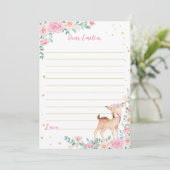 Remerciements Carte de message de la Capsule Floral Deer (Debout devant)