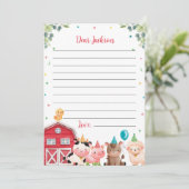 Remerciements Carte de message de la Capsule Temps des animaux d (Debout devant)