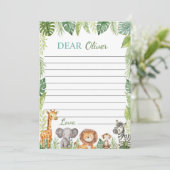 Remerciements Carte de message de la Capsule Time Animaux Safari (Debout devant)