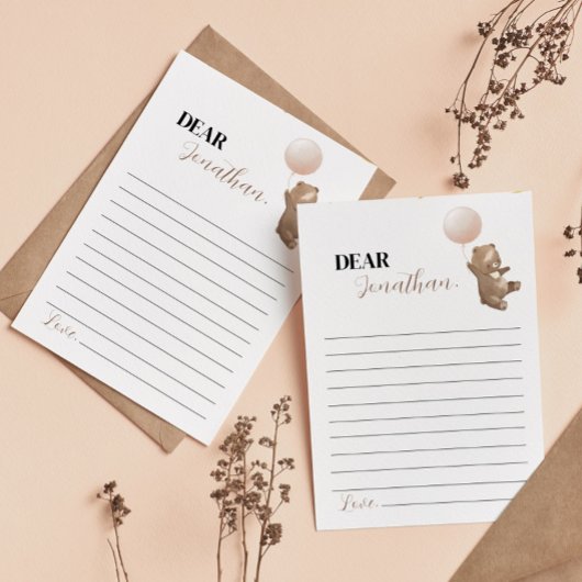 Remerciements Carte de message de l'ours moderne Anniversaire he