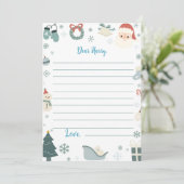 Remerciements Carte de message de note d'anniversaire Noël (Debout devant)