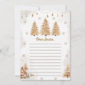 Remerciements Carte de message de note d'arbre de Noël Gold (Devant)