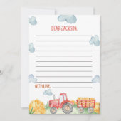 Remerciements Carte de message de note de la capsule Red Tractor (Devant)