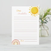 Remerciements Carte de message Sunshine Rainbow Time Capsule (Debout devant)