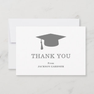 Remerciements Carte de mortier gris simple Graduation moderne
