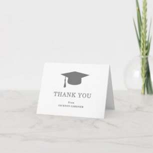 Remerciements Carte de mortier gris simple Graduation moderne
