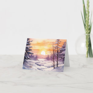 Remerciements Carte de motivation Lever de soleil hivernal