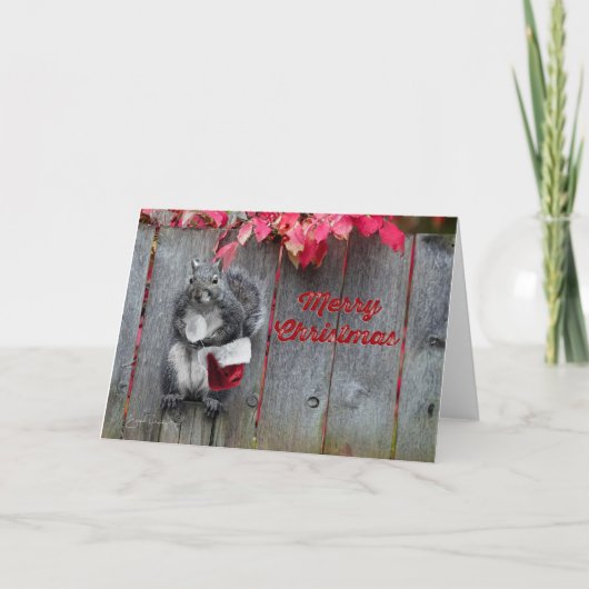 Remerciements Carte de Noël 5x7 avec M. Squirrel (Devant)