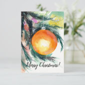 Remerciements Carte de Noël Arbre de Noël doré (Debout devant)