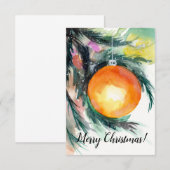 Remerciements Carte de Noël Arbre de Noël doré (Devant / Derrière)