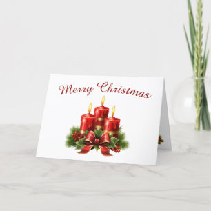 Remerciements Carte de Noël aux bougies traditionnelles