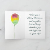 Remerciements Carte de Noël avec chat rouge. Chat aquarelle (Intérieur)