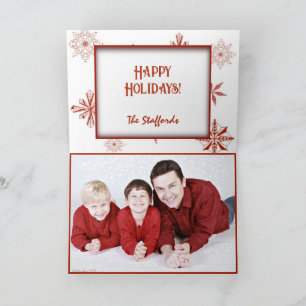 Remerciements Carte de Noël avec design Neige Rouge sur Toile Bl