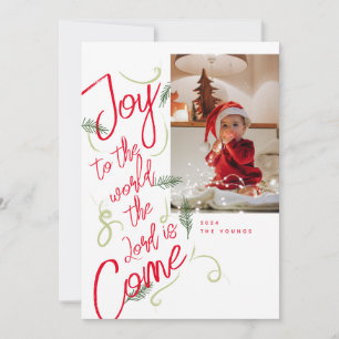 Remerciements Carte de Noël avec photo « Joyeux Noël au Monde »