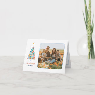 Remerciements Carte de Noël avec un petit sapin de Noël coloré