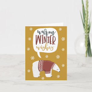 Remerciements Carte de Noël avec vœux chaleureux d'ours