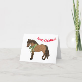 Remerciements Carte de Noël Bay Pony