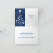 Remerciements Carte de Noël bleu et blanc avec prière (Intérieur)