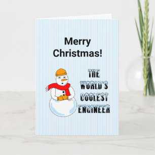 Remerciements Carte de Noël bonhomme de neige Ingénieur le plus