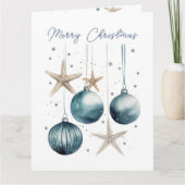 Remerciements Carte de Noël côtière personnalisable (Devant)