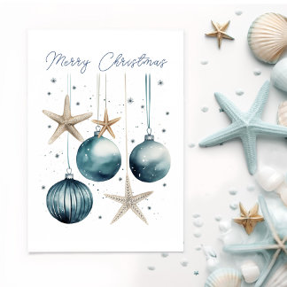 Remerciements Carte de Noël côtière personnalisable