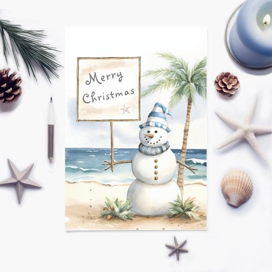 Remerciements Carte de Noël côtière personnalisable