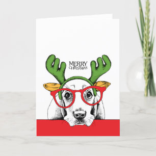 Remerciements Carte de Noël Cute Basset Hound