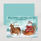 Remerciements Carte de Noël Cute Vintage (Devant / Derrière)